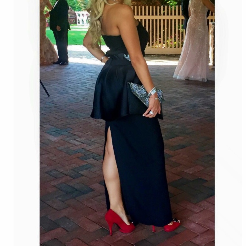 Gorgeous black peplum gown- size 4.